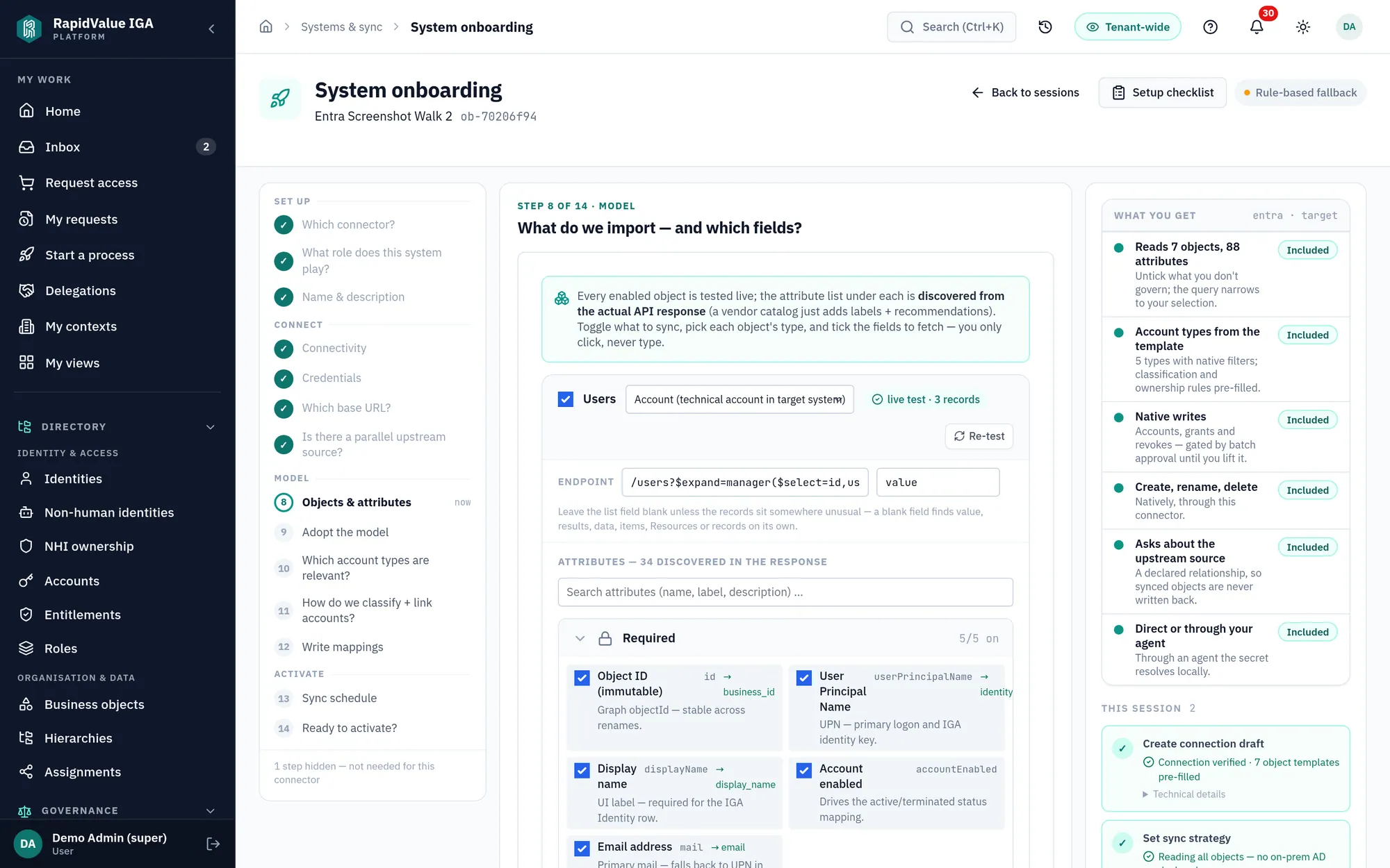 Connect: Onboard an application yourself, in a guided setup